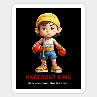 Cartoon Boxing Kickboxing Muay Thai Male Fighter Magnet